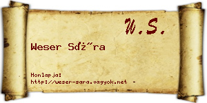 Weser Sára névjegykártya